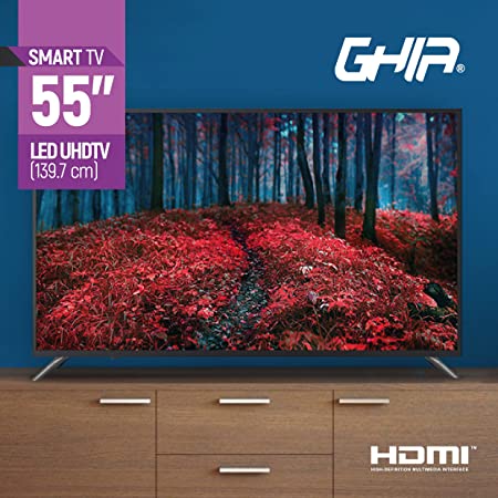 Television Smart Ghia Netflix 4k 55 Pulg 2160p 3 Hdmi, 2 Usb, Rca, Optico, 3.5mm 60hz