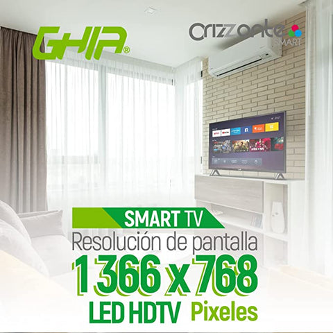 Television Smart Ghia Netflix Hd 32 Pulg 720p Wifi, 2 Hdmi, 2 Usb, Rca, Optico, 3.5mm 60hz