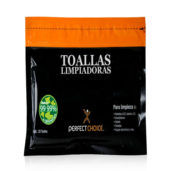 Toallas Limpiadoras Perfect Choice Antiesteticas Para Pantallas Con 20 Piezas