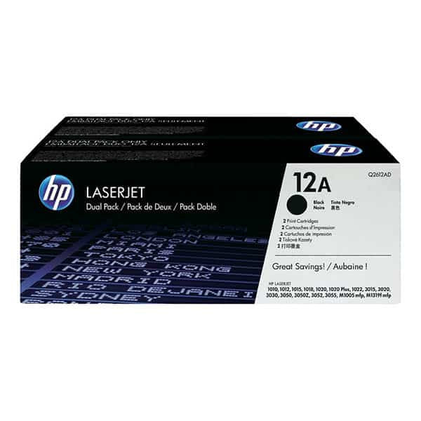 Toner Hp 12a Dualpack Para 1020, 1022, 1022n, 1022nw (Q2612ad)