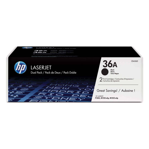 Toner Hp 36a Negro Dual Pack Laserjet Para P1505, M1522n, M1522nf (Cb436ad