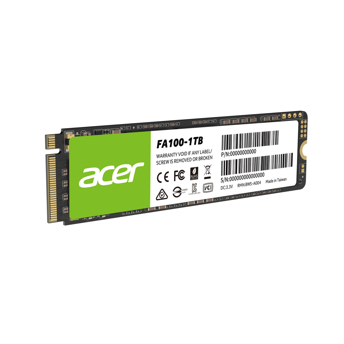 Unidad Ssd Acer Fa100 1tb M.2 Nvme3300mb, S (Bl.9bwwa.120)