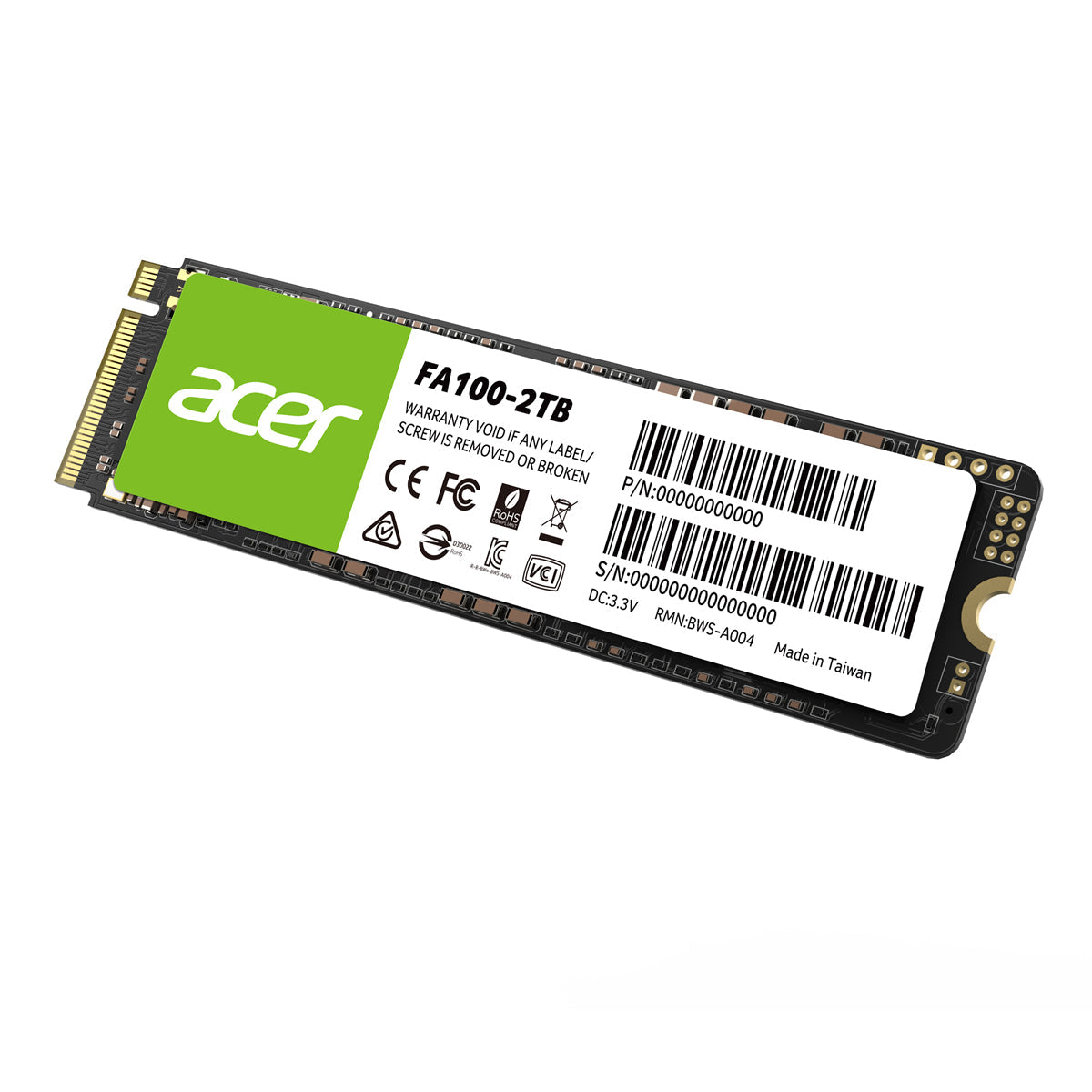 Unidad Ssd Acer Fa100 2tb M.2 Nvme 3300mb, S (Bl.9bwwa.121)
