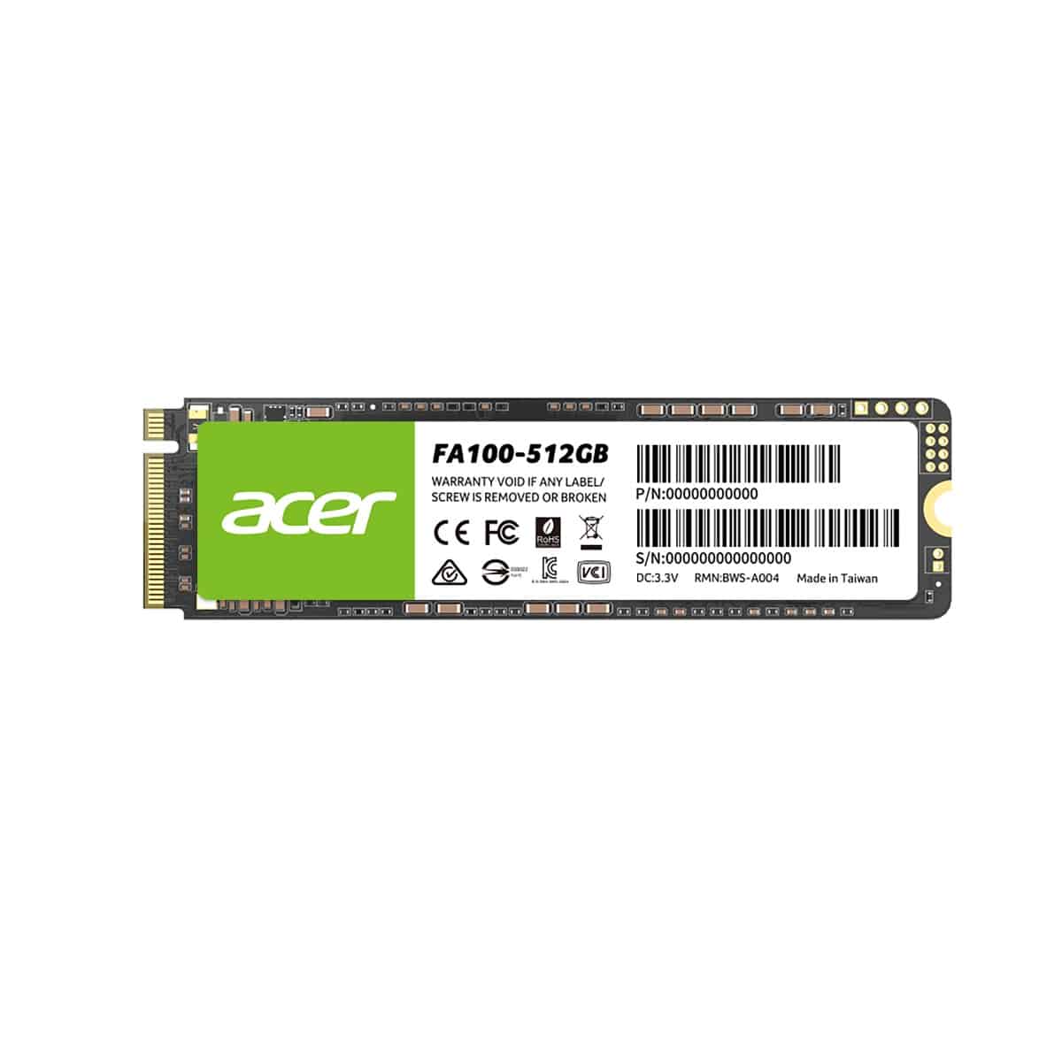 Unidad Ssd Acer Fa100 512gb M.2 Nvme 3300mb, S (Bl.9bwwa.119)