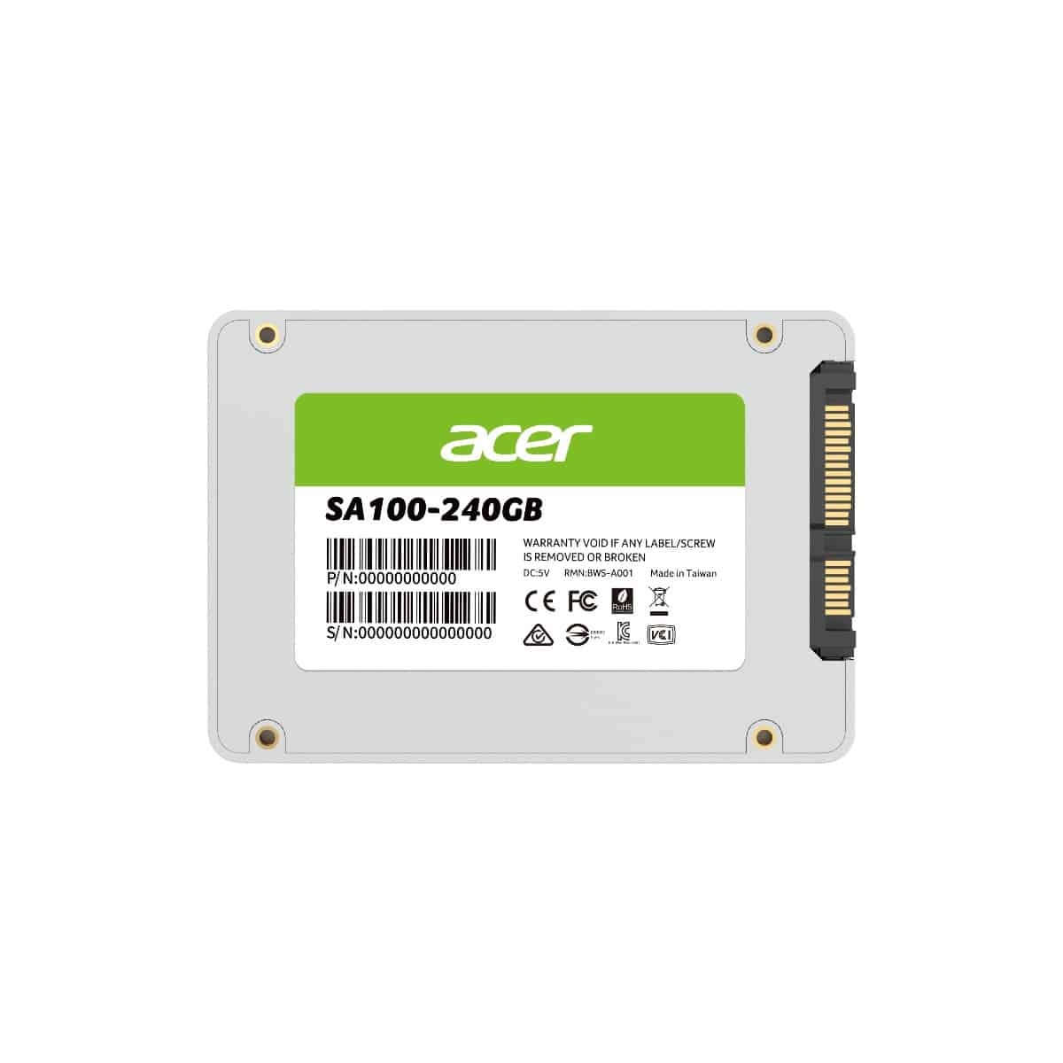 Unidad Ssd Acer Sa100 240gb Sata 2.5" 560mb, S (Bl.9bwwa.102)