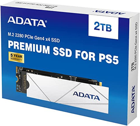 Unidad Ssd M.2 Adata Premium Para Ps5 2tb Pcie G4 Blanco (Apsfg-2t-Csus)