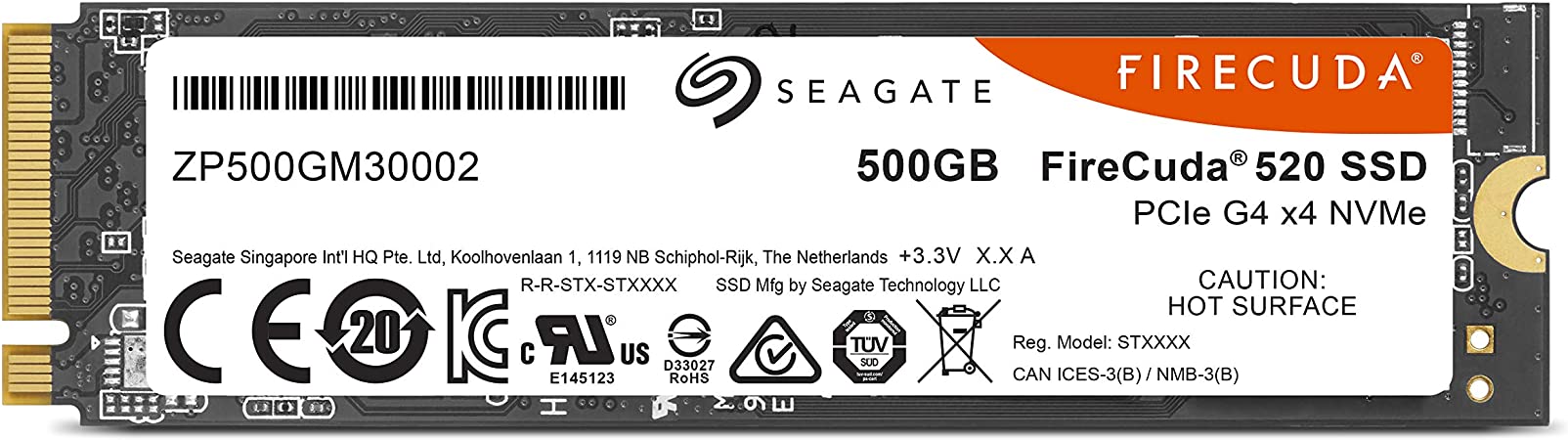 Unidad Ssd M.2 Seagate 500gb Zp500gm3a002 Firecuda 520 Nvme Pci Expres