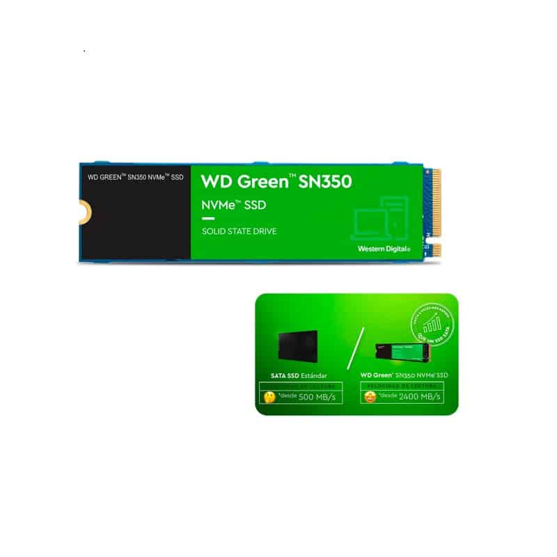 Unidad Ssd M.2 Wd Sn350 1tb Wds100t3g0c Green Pcie Nvme