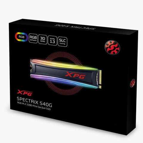 Unidad Ssd M.2 Xpg S40g Rgb 2280 Pcie 1t Box (As40g-1tt-C)