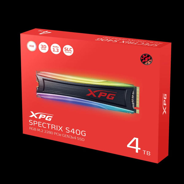 Unidad Ssd M.2 Xpg S40g Rgb 2280 Pcie 4tb Box (As40g-4tt-C)