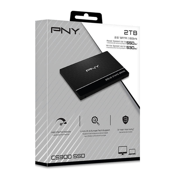 Unidad Ssd Pny 2tb Sata Lll 2.5" 550, 530 Mb, S Sr, Sw Ssd7cs900-2tb-Rb