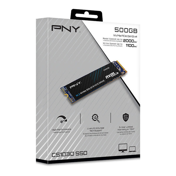 Unidad Ssd Pny M.2 500Gb, Nvme Pci Express 3.0, M.2, M280 Cs1030-500-Rb