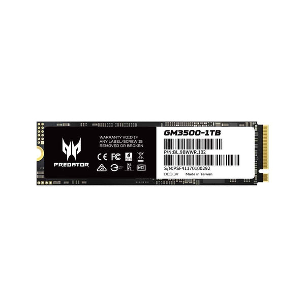 Unidad Ssd Predator Gm3500 1tb M.2 Nvme Gen3x4 3400mb, S (Bl.9bwwr.102)