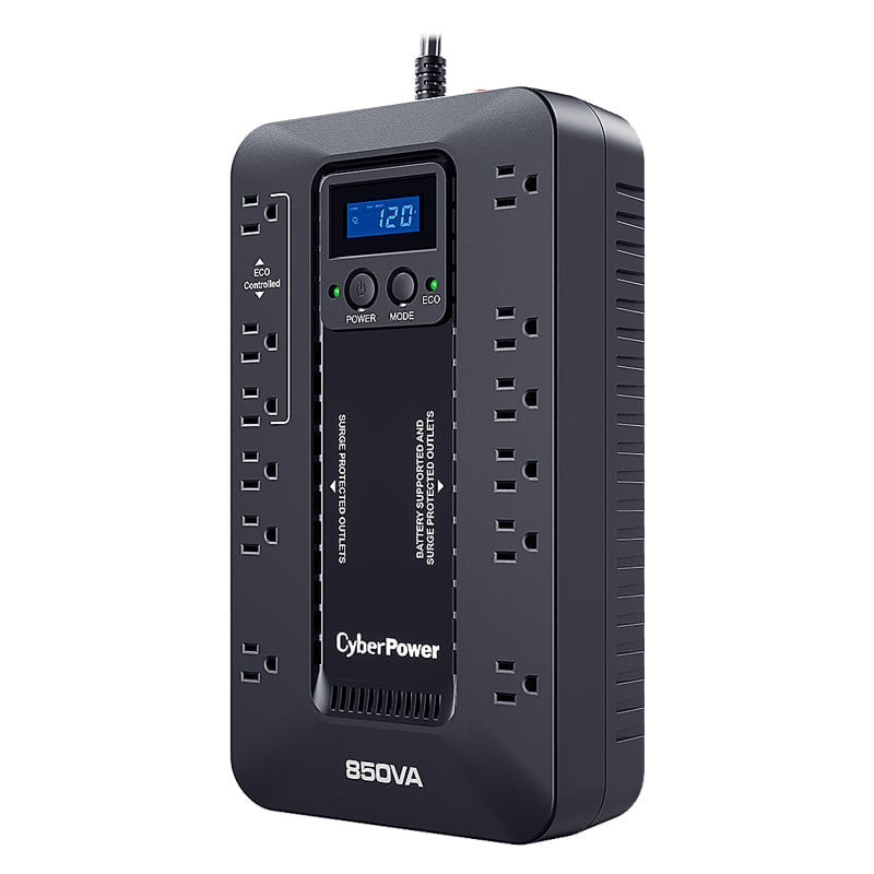 Ups, No Break Cyberpower Ec850lcd 850va, 510w Standby, Lcd, 12 Contactos
