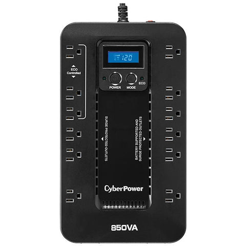 Ups, No Break Cyberpower Ec850lcd 850va, 510w Standby, Lcd, 12 Contactos