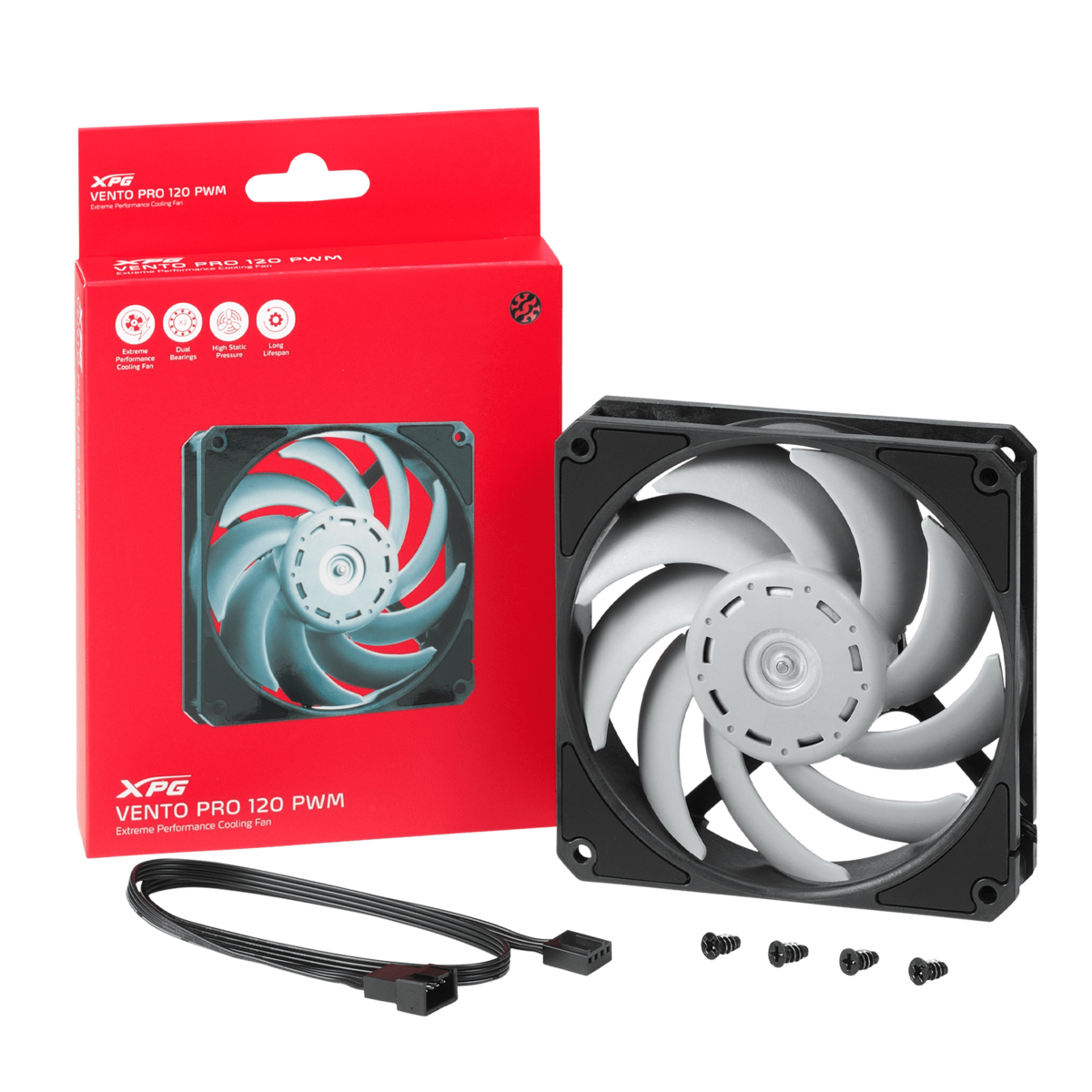 Ventilador 120 Pwm Vento Pro Xpg (Ventopro120pwm-Bkcww)