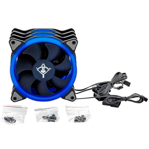 Ventilador Gamer Yeyian Led Azul Yct-050720b Typhoon, 120mm, 3pzas