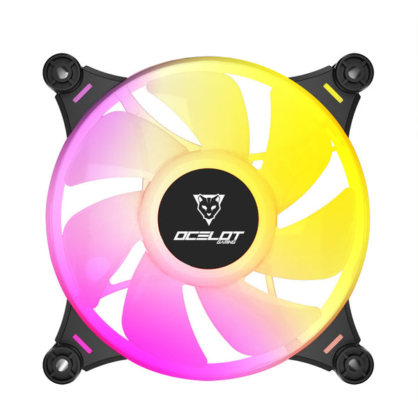 Ventilador Para PC Ocelot Gaming OF-3 Iluminacion RGB, 120MM/4 Pines