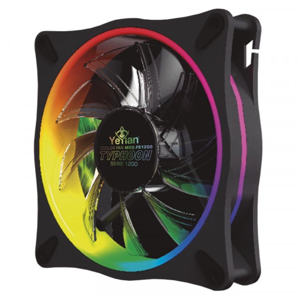 Ventilador Rgb Yeyian Fs1200 Typhoon Serie 1200 Rgb 120Mm Para Gabinete