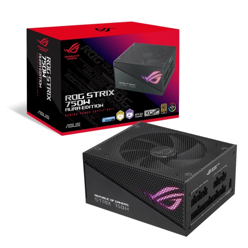 Fuente De Poder Asus Rog-Strix-750G-Aura-Gaming 750W Gold 80 Plus