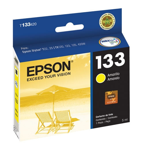 Cartucho Epson T133 Amarillo T22 Tx120 Tx130 8Ml T133420-Al