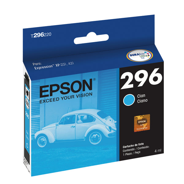 Cartucho Epson T296 Cyan Xp-431 Xp-231 4Ml T296220-Al