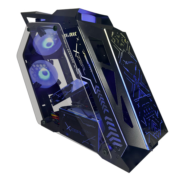 Gabinete Xzeal Irregular Rgb Negro Ir02 4 Ventiladores Argb Xzgairrgbb